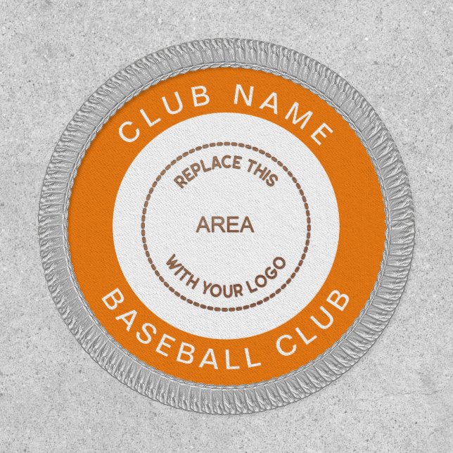 Baseball Club Name Logo Border Fully Customisable Patch (Front)