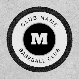 Baseball Club Name Single Initial Custom label Patch
