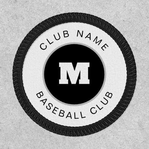 Baseball Club Name Single Initial Custom label Patch