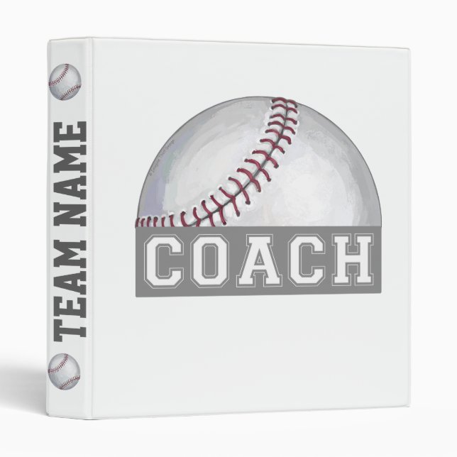 Baseball Coach 3 Ring Binder (Front/Spine)