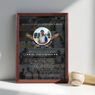 Baseball Coach Appreciation Team Photo Collage Award Plaque