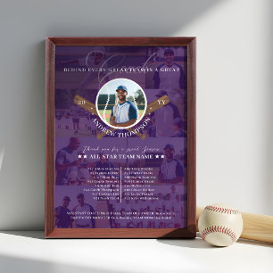 Baseball Coach Appreciation Team Photo Collage Award Plaque