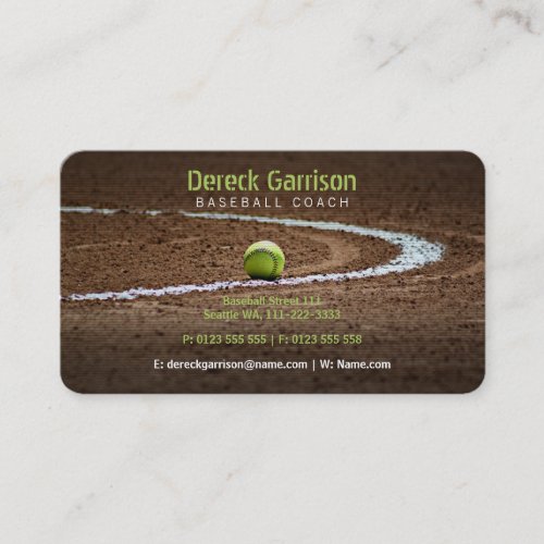 Baseball Coach  Baseball Field Business Card