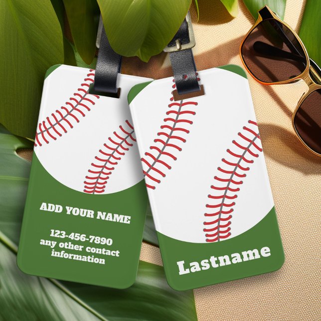 Baseball Coach - Bold Modern Drawing Luggage Tag (Custom Luggage Tag)