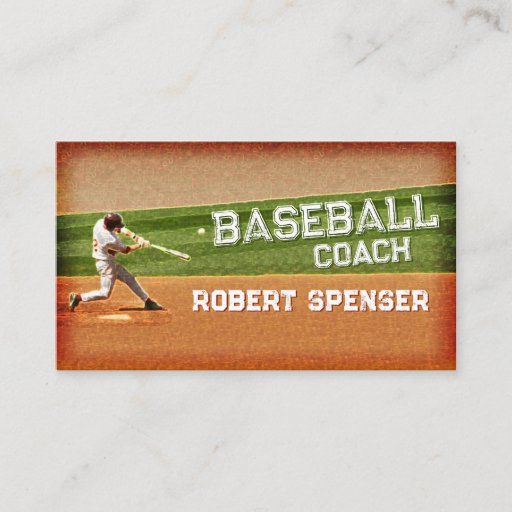 Customizable Baseball coach business card
