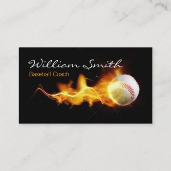 Baseball Coach Business Card by KeyholeDesign at Zazzle