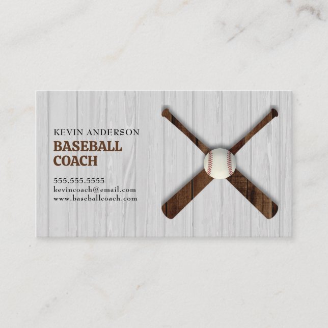 Baseball Coach Business Card (Front)