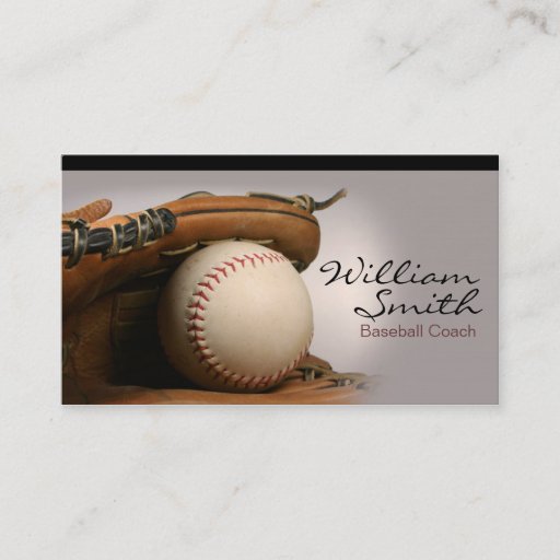Customizable Baseball Coach Business Card