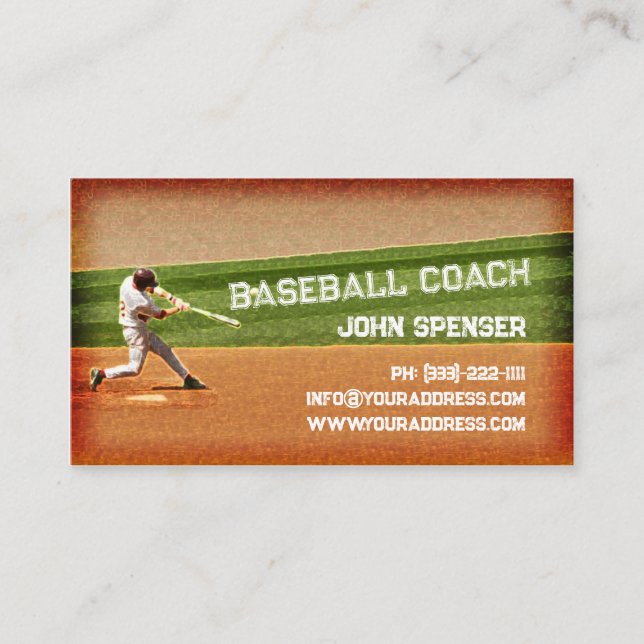 Baseball Coach Business Card (Front)