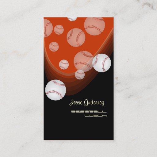 Customizable Baseball coach business cards
