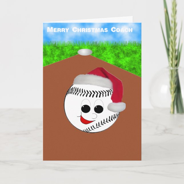 baseball coach christmas holiday card (Front)