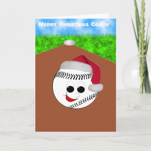 baseball coach christmas holiday card