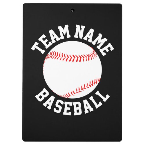 Baseball Coach Custom Team Name and Color Sports Clipboard