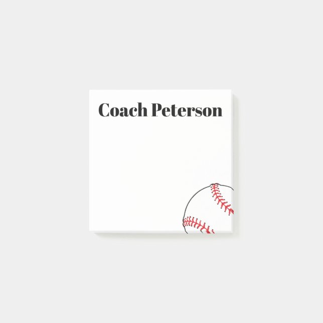 Baseball coach custom thank you gift sticky notes! post-it notes (Front)