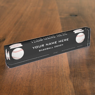 Baseball Coach Desk Name Plate