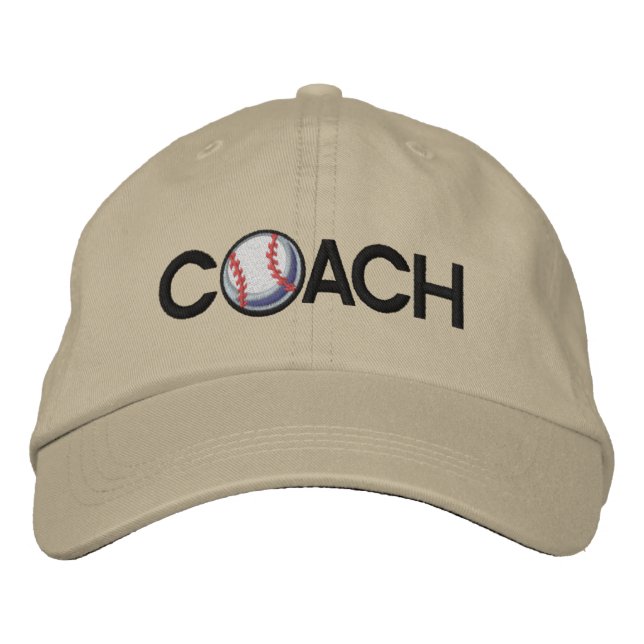Baseball Coach Embroidered Baseball Hat (Front)