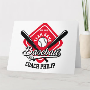 Baseball coach end of season team player gift card