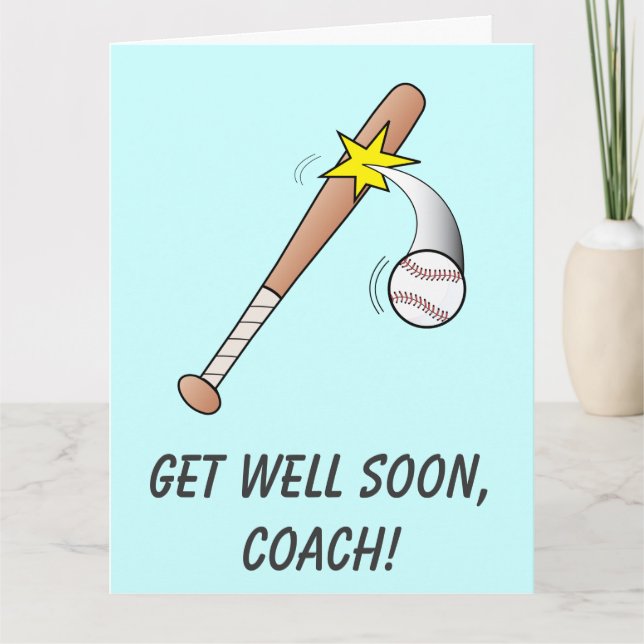 Baseball Coach Get Well Soon Card (Front)
