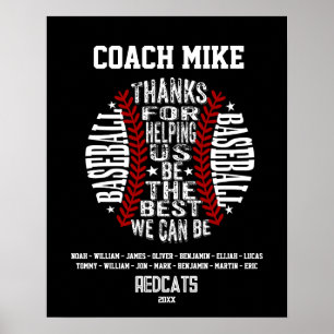 Baseball coach gift end of season poster