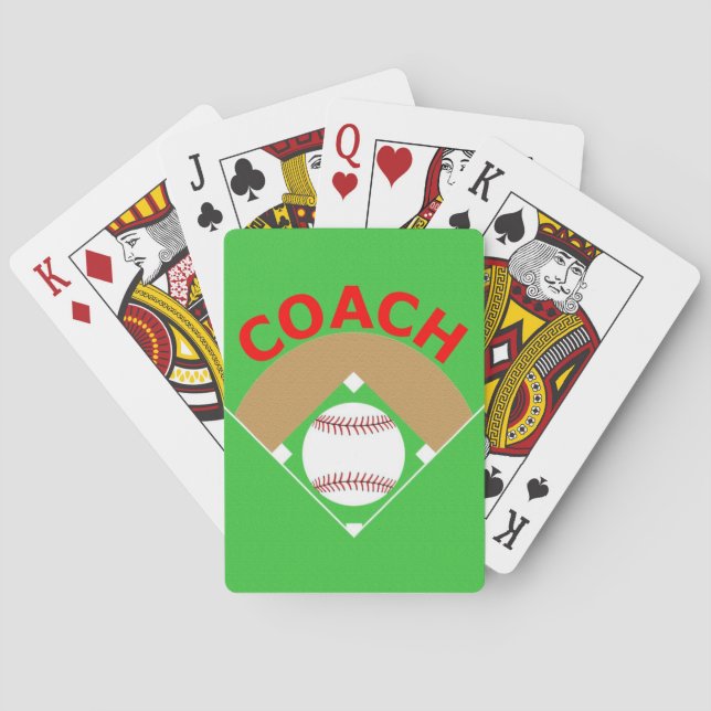 Baseball Coach Gift Playing Cards Deck (Back)