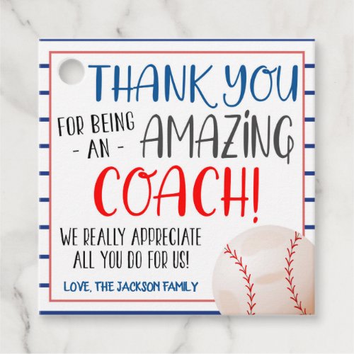 Baseball Coach Gift Tag