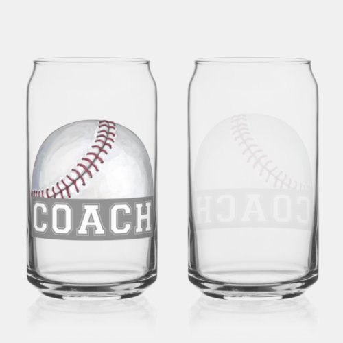 Baseball coach glassware can glass