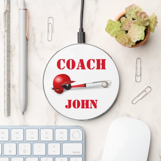 Baseball Coach I.D. Wireless Charger (Desk)