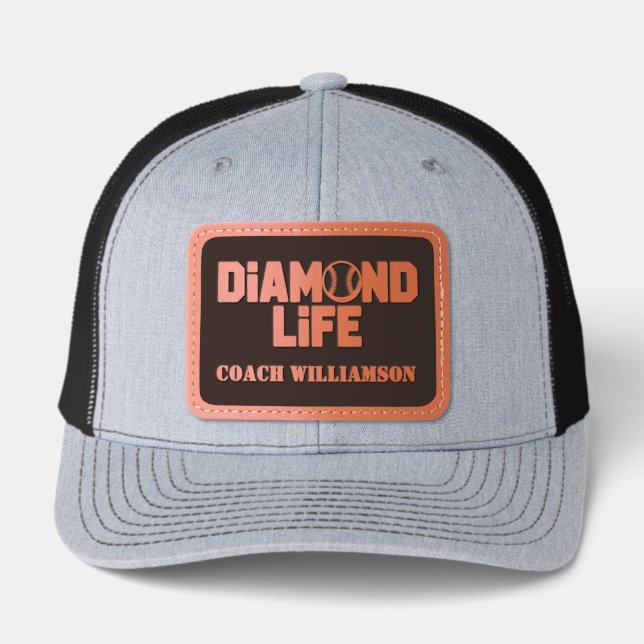 Baseball Coach Leather Patch Hat (Front)