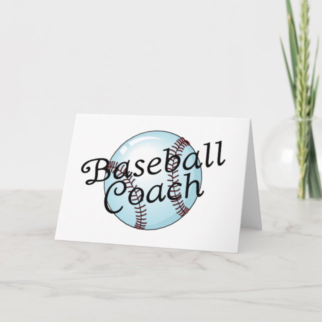 Baseball Coach Letterpress Thank You Card (Front)