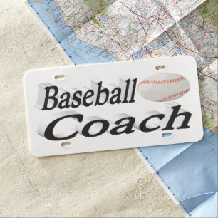 Baseball Coach License Plate