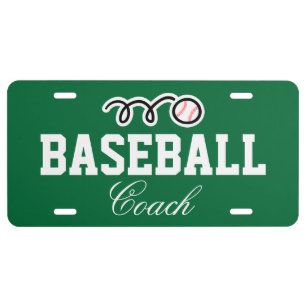 Baseball coach license plate   custom text & color