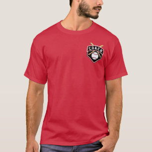 ⚾ Baseball Coach Logo in Red and Black T-Shirt