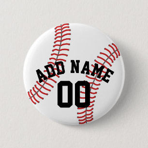 Baseball Coach - Modern Drawing Name Number Button