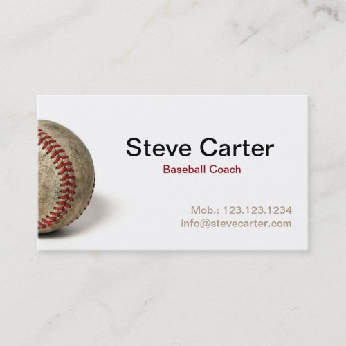 Baseball Coach or Player Card Sport Team