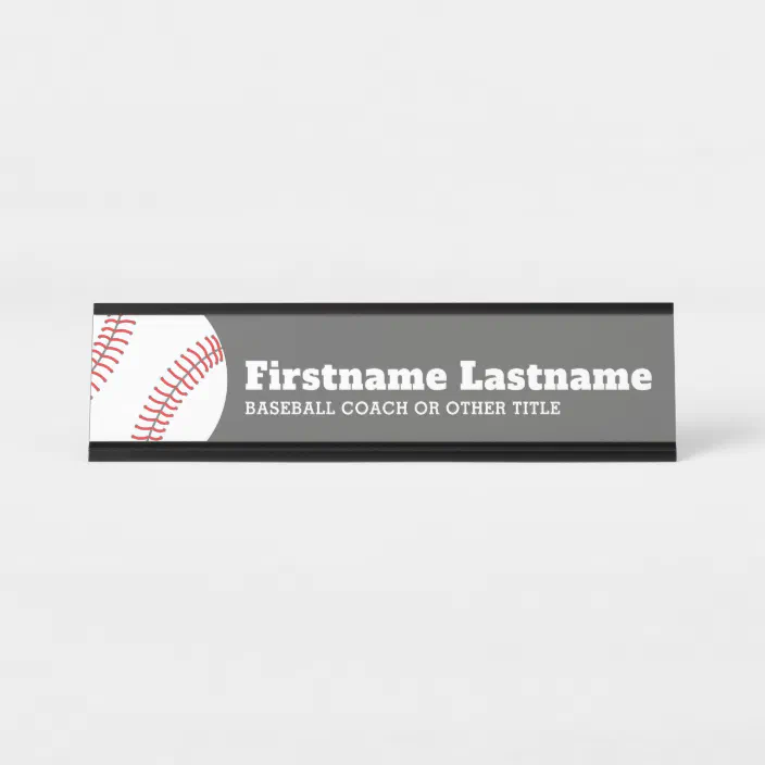 Baseball Coach Or Teacher Modern Drawing Desk Name Plate Zazzle Com