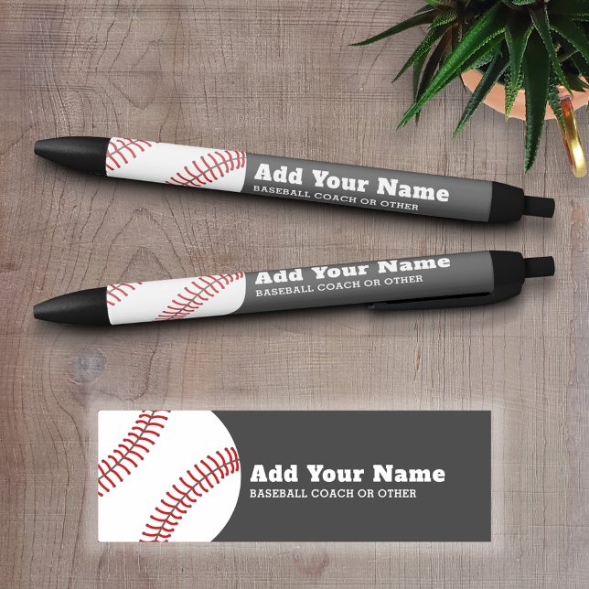 Baseball Coach or Teacher - Modern Drawing Pen (Personalized Writing Pens - add your name, monogram or other text)