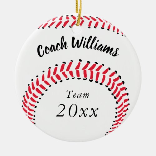Baseball Coach Personalized Christmas Ceramic Ornament