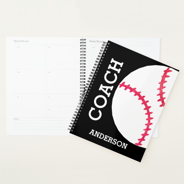Baseball Coach Personalized Sports Team Planner (Display)