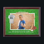 Baseball Coach Photo Award Plaque<br><div class="desc">Perfect gift for your Coach at the end of season. Show your coach how much you appreciate them and say Thank You with this personalized photo plaque. Designed for a baseball coach. Other themes are available in our store (soccer, football, basketball, etc). Add your custom wording to this design by...</div>