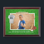 Baseball Coach Photo Award Plaque<br><div class="desc">Perfect gift for your Coach at the end of season. Show your coach how much you appreciate them and say Thank You with this personalized photo plaque. Designed for a baseball coach. Other themes are available in our store (soccer, football, basketball, etc). Add your custom wording to this design by...</div>