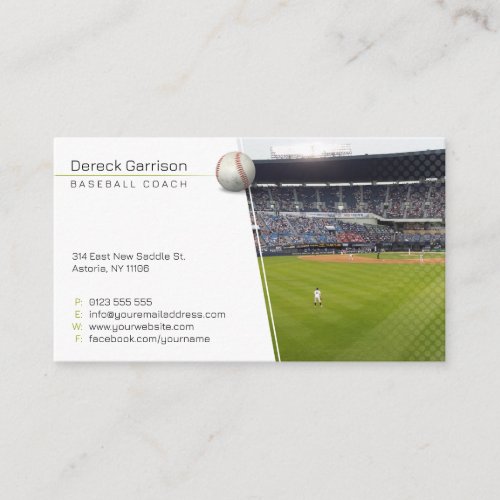 Baseball Coach  Player Photo Business Card