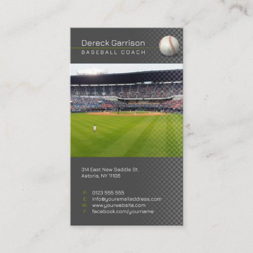 Baseball Coach  Player Photo Business Card