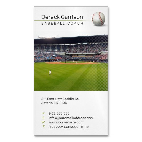 Baseball Coach  Player Photo Business Card Magnet