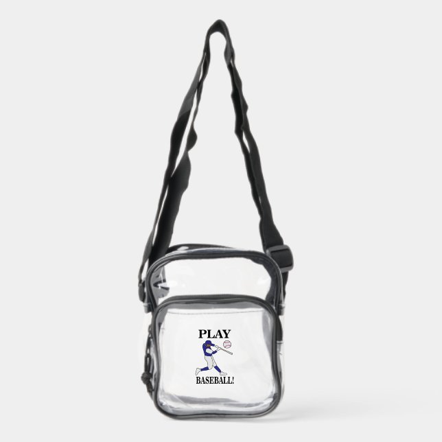 Baseball Coach Player Sports Game Day Clear Crossbody Bag (Front)