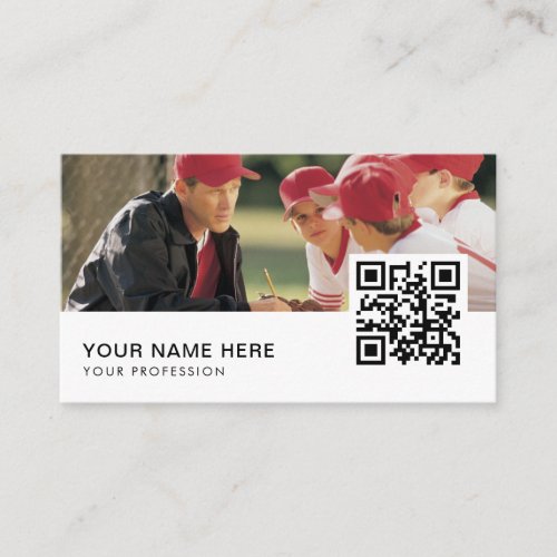 baseball coach QR Code  Business Card