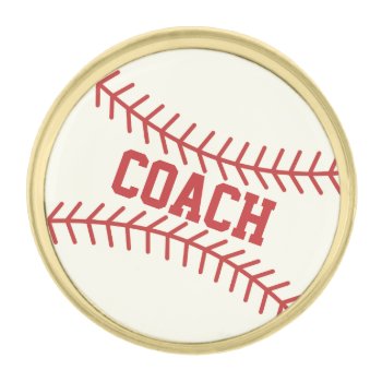 Baseball Coach Red Lapel Pin by BiskerVille at Zazzle