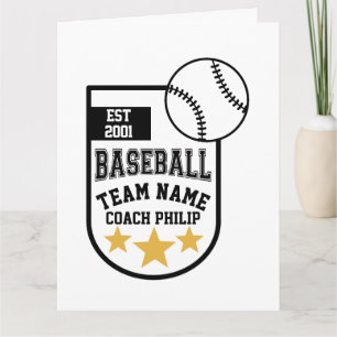 Baseball coach retirement team end of season card