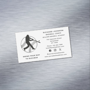 Baseball Coach Softball Instructor Social Media Business Card Magnet