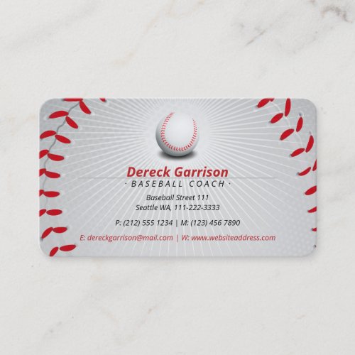 Baseball Coach  Sport Business Card