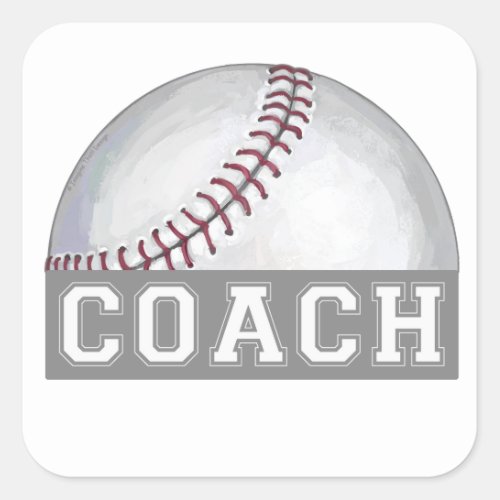 Baseball Coach Square Sticker